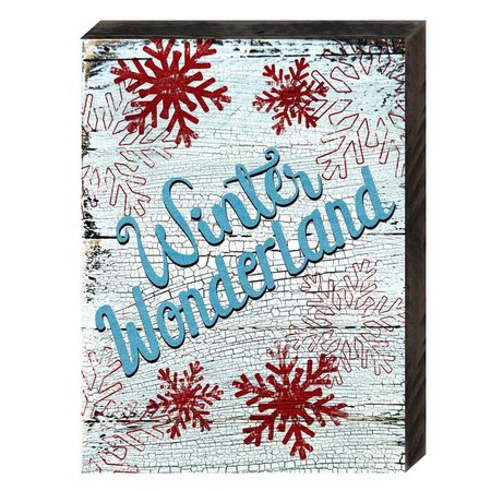 DESIGNOCRACY Winter Wonderland Quote Vintage Art on Board Wall Decor 9881018